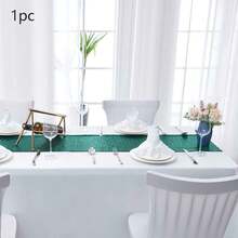 1/5pcs 12 X 108 Inch Silver Glitter Table Runner, Suitable For Wedding, Birthday Party, Holiday, Bridal Shower, Christmas, Daily Use, Outdoor - Multicolor - View 20
