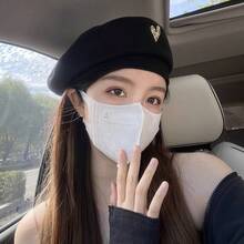 1 件女士秋冬贝雷帽，带金属标签，小巧迷人的画家贝雷帽，百搭春秋，皮革标签贝雷帽，带蝴蝶结的羊毛贝雷帽 - 金屬桃心貝雷 - 查看 16