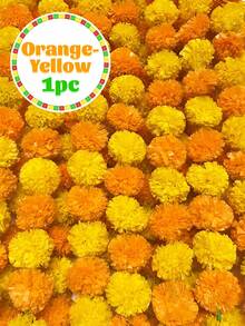 1 pieza/2 piezas/3 piezas/4 piezas Guirnalda de caléndula para decoración, 5 pies de largos hilos artificiales de flores de caléndula amarillas y naranjas para decoración del hogar para Diwali, Pooja, Día de los Muertos, bodas y eventos navideños