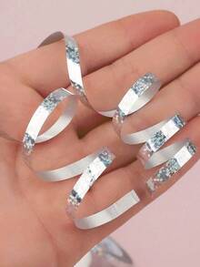 5 قطع - 5 متر شريط بالونات مرصع بالنقاط الفضية، شريط زخرفي للبالونات، ملفوف