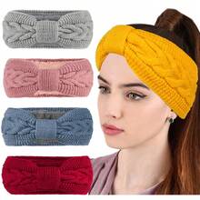 Fleece Knitted Headband With Bow, Autumn/Winter Warm Braided Ear Warmer Headwrap, European And American Style Knitted Hair Accessory Fall Hair Band Hair Accessories For Women For Vacation Outfits Woman Women Bananas Winter Head Scarf Women Bandanas Soft Headwrap