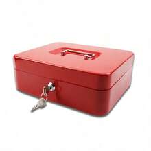 Portable Lockable Cash Box Deposit Slot Petty Cash Small Money Box Safe With 2 Keys - Default - View 2