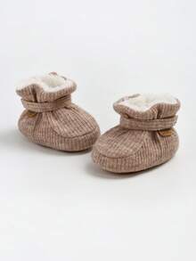 Botitas para bebé, pantuflas cálidas y acogedoras para bebé, zapatos tipo calcetín que se quedan puestos, fáciles de poner, regalos unisex para bebé, botas suaves antideslizantes y ajustables para recién nacidos niños y niñas