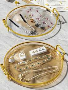 1 pieza Bandeja de joyería, bandeja multifuncional para exhibir caramelos/frutas, regalo de vuelta a la escuela - Multicolor - Ver 2