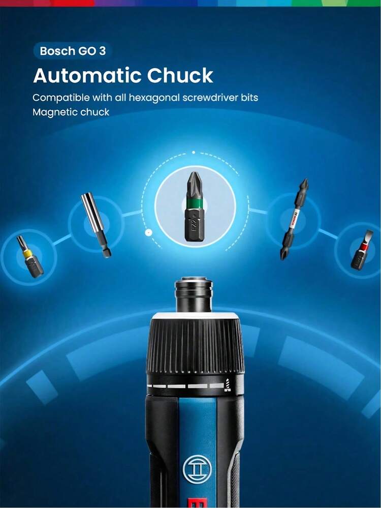 Bosch GO 3 /GO2 Cordless Screwdriver 3.6V Rechargeable Electric Screw Driver Multi-Function Drill Repairing Power Tools Kit GO 2 - Multicolor - View 6