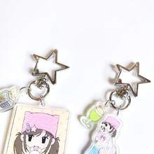 1pc Original Acrylic Keychain Pendant, Cute Cartoon Rabbit Charm, Y2K Retro School Girl Style, Casual Street Fashion, Suitable For Backpack, Phone, Party, School, For Girlfriend Christmas Gift Ideas Bag Accessories Lanyards With Id Holder Car Accessories Bag Charms