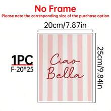 1pc Ciao Bella Poster Decoration, Wall Art, Girly Room Decor, Cute Wall Art, Pink Retro Poster, Wall Decoration Poster, Wall Canvas Decoration, Ideal Gift For Bedroom Living Room