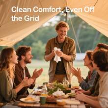 Ourmed Life - Tabletas de toalla comprimidas – Toallas faciales desechables envueltas individualmente, se expanden rápidamente con agua, suave y sin pelusas, 12 x 10 pulgadas para viajes, camping - Sin perfume - Ver 3