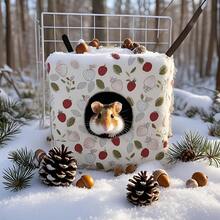 Small Animal Hideaway& Hammock, Cozy House With Roof For Small Pets To Sleep And Hide - Washable Pet Cave& Hideout Corner, Hanging Hammock Hideout Bed, Cage Accessories For Guinea, Hamster, Rat, Glider, Squirrel, Ferret, Kitten, Squirrel, Chinchilla