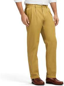 IZOD Men's American Chino Double Pleated Classic Fit Pant - 卡其色 - 查看 6
