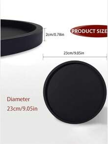 1 szt. Nowoczesna, czarna, okrągła taca ze świecznikiem – wystrój rustykalny, odpowiednia do domu, kuchni i łazienki – idealna do kawy, herbaty lub eksponowania przedmiotów, klasyczna struktura, idealna taca świąteczna