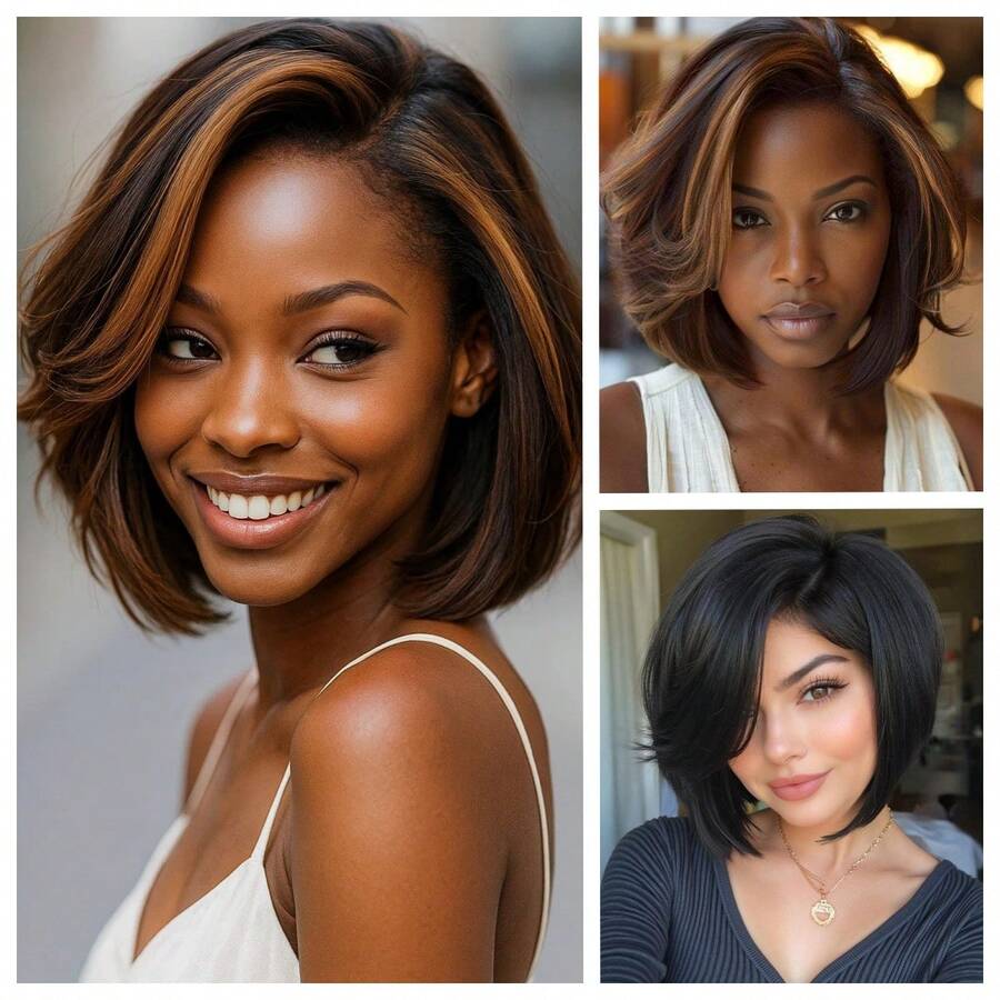 Heat Resistant Chemical Fiber Wigs Daily Wear Women Wigs Sweet Cute Wigs Prom Party Wigs Natural Hair - 棕色 - 查看 1