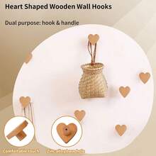 1/2 件心形木质旋钮单孔榉木把手木质橱柜把手抽屉柜把手带螺丝和膨胀管 - 愛心款 - 查看 8