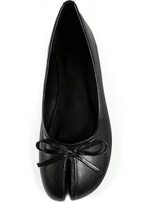 Women's Tabi Shoes Flats Split Toe Janpanese Ballet Flats Cute Black Bowknot Ballerina Shoes-2025 - Brown Cow - 查看 10