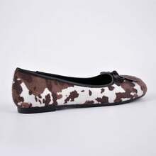 Women's Tabi Shoes Flats Split Toe Janpanese Ballet Flats Cute Black Bowknot Ballerina Shoes-2025 - Brown Cow - 查看 2