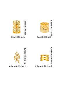 80个脏辫发圈 - 时尚合金发饰，适合女孩和女士的辫子发饰 - 金色 - 查看 7