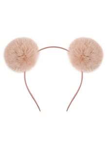 1pc/6pcs Cute Furry Ball Headband, Sweet Children Hair Accessories, Suitable For Autumn/Winter Parties, Holidays, School Events