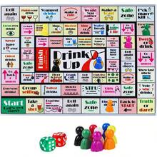 Drinking Board Games For Adults With Waterproof Rubber Mat Fun Interactive Drinking Games For Holiday Christmas Valentines Present Party College Night Birthday, 2-8 Players Age 21+ - Yellow - View 2