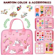 婴儿翻转学习板，感官发展活动板，多功能触觉玩具，可拆卸婴儿忙碌板，拼图学习玩具，培养认知能力 - 彩色 - 查看 14