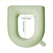 2-Pack High Foam Waterproof Toilet Seat Covers - No Need To Rinse, Washable Soft Green Plastic Toilet Seat Covers, Cute Winter Design, Hygienic Bathroom Essentials