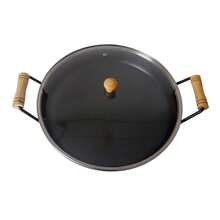 Plow Disc Iron Plate 32cm Height 6cm With Glass Lid - 黑色 - 查看 7