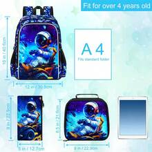 3PCS Backpack For Boys, 16-Inch Preschool Bags, Cool Elementary Kindergarten Backpacks Student Backpacks Essential For Back-To-School Season- Astronaut