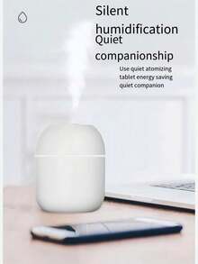 迷你便携式加湿器 - 紧凑型桌面加湿器，带氛围 LED 灯，简约设计，低噪音，空气清新剂 - 适用于卧室、汽车