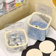 [Contenitore per perle per il bucato con coperchio] Contenitore per perle per il bucato in materiale PET, senza profumo, impilabile, con coperchio a pressione, per accessori da bagno e dispensatore di prodotti per la cura personale