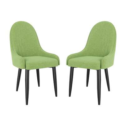 Set di 2 sedie da pranzo, sedie da cucina moderne imbottite in tessuto, sedie da tavolo da pranzo con schienale alto e gambe in metallo