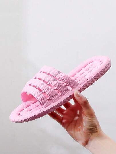 1 par de chinelos EVA ocos respiráveis e antiderrapantes, sandálias unissex para banho de verão, chinelos confortáveis para casa