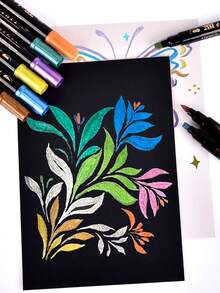 Double Headed Metal Marker Pen, 12 Colors, 24 Colors, 36 Colors Set, Greeting Card Holder, DIY Graffiti Painting Calligraphy Pen