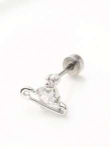 1 件 316L 不锈钢锆石耳钉，时尚优雅的耳饰，男女皆宜 - 彩色 - 查看 21