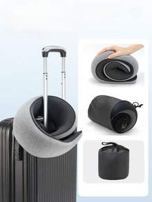 1Pc | Snail-Style Travel U-Shaped Neck Pillow, Memory Foam Neck Support | Adjustable, Soft, Portable, Sleep-Friendly | For Travel (Car/Plane/Train), Noon Break Naps, Office Rest, Neck Comfort, On-The-Go Relaxation