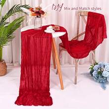 Red Cheese Cloth Table Runner, Rustic Boho Cheesecloth Table Cloth For Wedding, Baby Shower, Bridal Shower, Birthday Party, Home Decor - Red - View 7