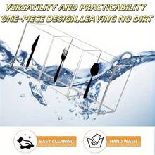 1 pièce Organisateur multifonctionnel d'ustensiles de cuisine - Porte-couverts en plastique économisant l'espace pour les cuillères, couteaux et fourchettes, rangement de la coutellerie pour les plans de travail et tiroirs de cuisine, idéal pour la maison, le restaurant et l'organisation de la table à manger