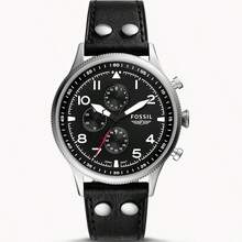 Fossil OSSIL Vintage Pilot Chronograph Watch For Men A Quartz Timepiece Featuring A Black Dial.