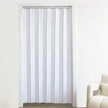 1 pieza Cortina plegable estilo acordeón, decoración divisora de habitación con patrón de olas para sala de estar, dormitorio, entrada, armario - Blanco - Ver 9