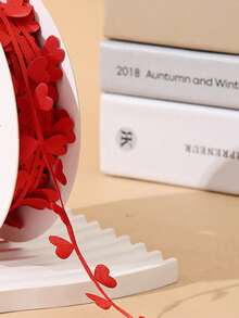 1pcValentine's Day Colorful Bilateral Heart Yarn Ribbon Diy Bow Hair Accessories Flowers Gift Decorative Packaging Materials