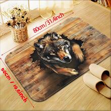 1 Piece Phantom Wolf Doormat, Non-Slip Bathroom, Ultra-Fine Fiber-Absorbent-Washable Polyester, Suitable Bedroom, Living Room Entrance - 彩色 - 查看 6