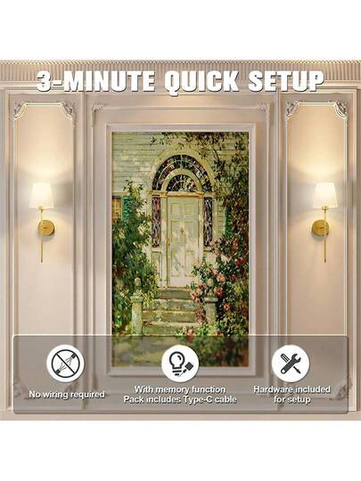 Upgraded Version Pieces Adhesive No Drill Fabric Wand Lamp, 48cm Length, RGB Bulb, Remote Controlled Dimmable Timing Function, Lampshade Hardware Rod, Optional In Gold/Black/Chrome, Living Room, Bedroom, Bedside, Study, Dining Home ation view 8