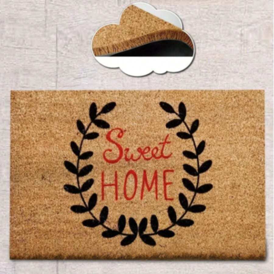 40x60 厘米天然椰棕门垫，采用耐用的 100% PVC 背衬 - 防滑、防尘刷表面 - 18-22 毫米厚耐用垫子，适合室内和室外使用，土耳其制造 - 紅色 - 查看 1