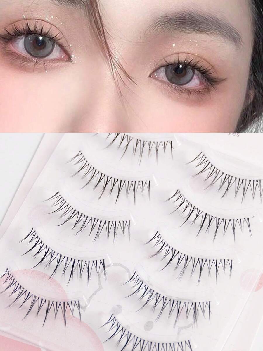 10pcs One-Piece Full Top Eyelashes: Slim, Curled, Volumizing, Natural-Looking, Skin-Friendly, Soft, Non-Irritating, With Distinct Individual Lashes To Enhance Eye Shape, Lightweight And Fluffy Strip Lashes, Lashes, Eyelashes, Fake Lashes