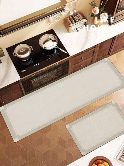 Tapete de cozinha de sílica gel, padrão retrô, leve, acolchoado e antifadiga, absorvente, antiderrapante, adequado para cozinha, banheiro, entrada, lavanderia