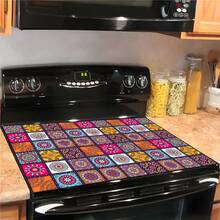 Tapis de protection de cuisinière, tapis de séchage d'ustensiles, tissu lavable antidérapant et résistant aux rayures, convient pour cuisinière à gaz, table de cuisson à induction, machine à laver, sèche-linge, dessus de table en verre, housse pour électroménager de cuisine, accessoire de vaisselle artistique, protection latérale de cuisinière