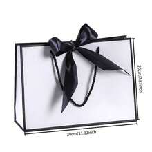 1 pieza/5 piezas Bolsas de regalo con lazo negro simple y asa