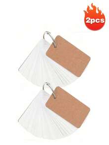 100 piezas de tarjetas de notas de cartulina blanca con anillos, tarjetas de índice en blanco para notas, aprendizaje, uso de oficina, colores surtidos, útiles escolares - Multicolor - Ver 12
