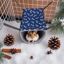 Small Animal Hideaway& Hammock, Cozy House With Roof For Small Pets To Sleep And Hide - Washable Pet Cave& Hideout Corner, Hanging Hammock Hideout Bed, Cage Accessories For Guinea, Hamster, Rat, Glider, Squirrel, Ferret, Kitten, Squirrel, Chinchilla