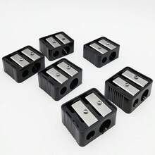 2 piezas Sacapuntas de doble orificio, adecuado para lápices de delineador de ojos, cejas, delineador de labios y lápices de maquillaje