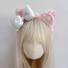 Tom's Cat Ear Plush Headband, S Casual Photo Hair Accessories, Headband With Bow, Polyester Fiber, Suitable For All Seasons Valentines,Hairband,Hair Hoop Headbands ,Gifts Head Accessories - Multicolor - View 22
