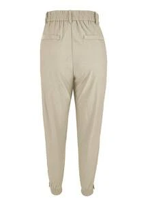 Jessefine Solid Color Zipper Hem Elastic Fabric Apricot Hem Pants, Elegant Commuter Style Daily Office Wear, Multi-Purpose Spring/Summer Trousers - Apricot - View 5